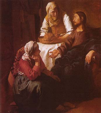 Jan Vermer Van Delft: Jézus Mártánál és Máriánál