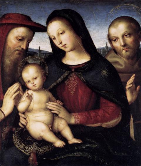 Raffaello Santi: Madonna a Gyermekkel és Szentekkel