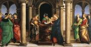 Raffaello Santi: The Presentation in the Temple (Oddi altar, predella) 1502-03