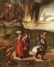 Albrecht Dürer: Lót a lányaival menekül Szodomából