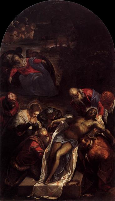 Tintoretto: Entombment - Levétel a keresztről