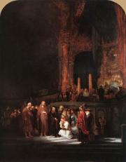 Rembrandt: Krisztus és a házasságtörő asszony