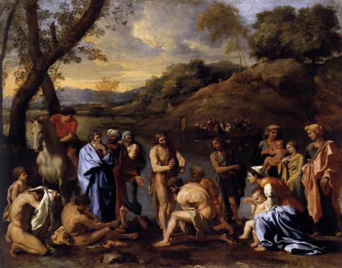 Nicolas Poussin: Keresztelő Szent János megkereszteli az embereket.