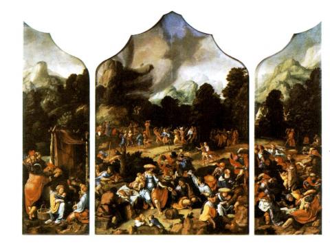 Lucas van Leyden: Az aranyborjú imádása (Rijksmuseum, Amszterdam) 