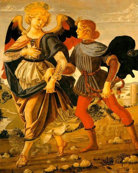 Andrea del Verrocchio: Az angyal és Tóbiás (The National Gallery London) 
