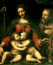 Bernardino Luini: A szent család a gyermek Jánossal (Museo Nacional del Prado) 