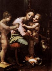 Giulio Romano: Madonna a gyermek Szent Jánossal (II) (Galleria Borghese) 
