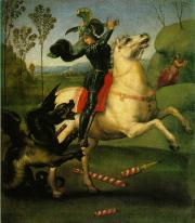 Raffaello Santi: St. George Fighting the Dragon 1505