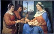 Sebastiano Luciani detto del Piombo (attribuito a)  (Venezia 1485 - Roma 1547)   Madonna col Bambino, santa Caterina e san Giova