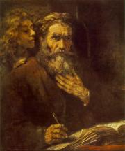 Rembrandt: Evangelist Matthew and the Angel 
